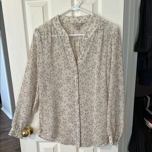 Elegant Cream Patterned Women's Top